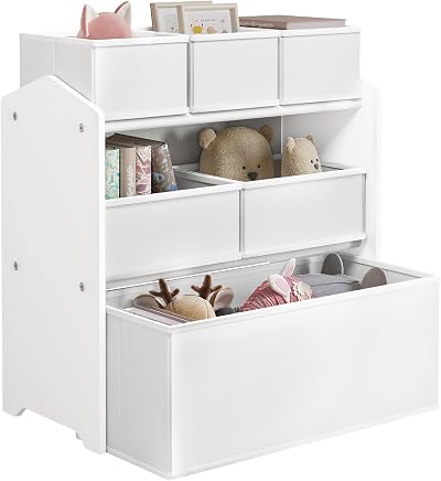 Lestarain 3-Tier Children Storage Unit with 6 Removable Toy Boxes, White