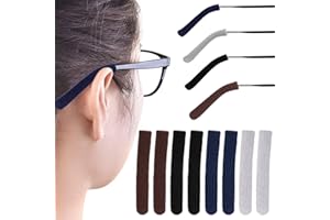 Eyeglasses Ear Cushions Anti-Slip Elastic Comfort Glasses Ear Grip Soft Knitting Cotton Fabric Eyeglasses Temple Tips Sleeve 