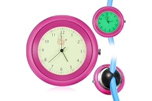 DANSYDAISY 1 Pcs Glow in The Dark Stethoscope Watch Nurse Gift Clip on Pocket Watch with Second Hand Appreciation Medical Accessories for Nursing Students Doctor Clinic Staff (Raspberry)