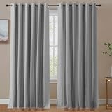Aspire Homeware Blackout Curtains Eyelet 90x72 Inch Light Grey 2 Panel view 2