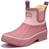 HISEA Women's Saltwater Winter Rain Boots Waterproof Duck Chelsea Lined Outdoor Garden Boot