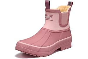HISEA Women's Saltwater Winter Rain Boots Waterproof Duck Chelsea Lined Outdoor Garden Boot
