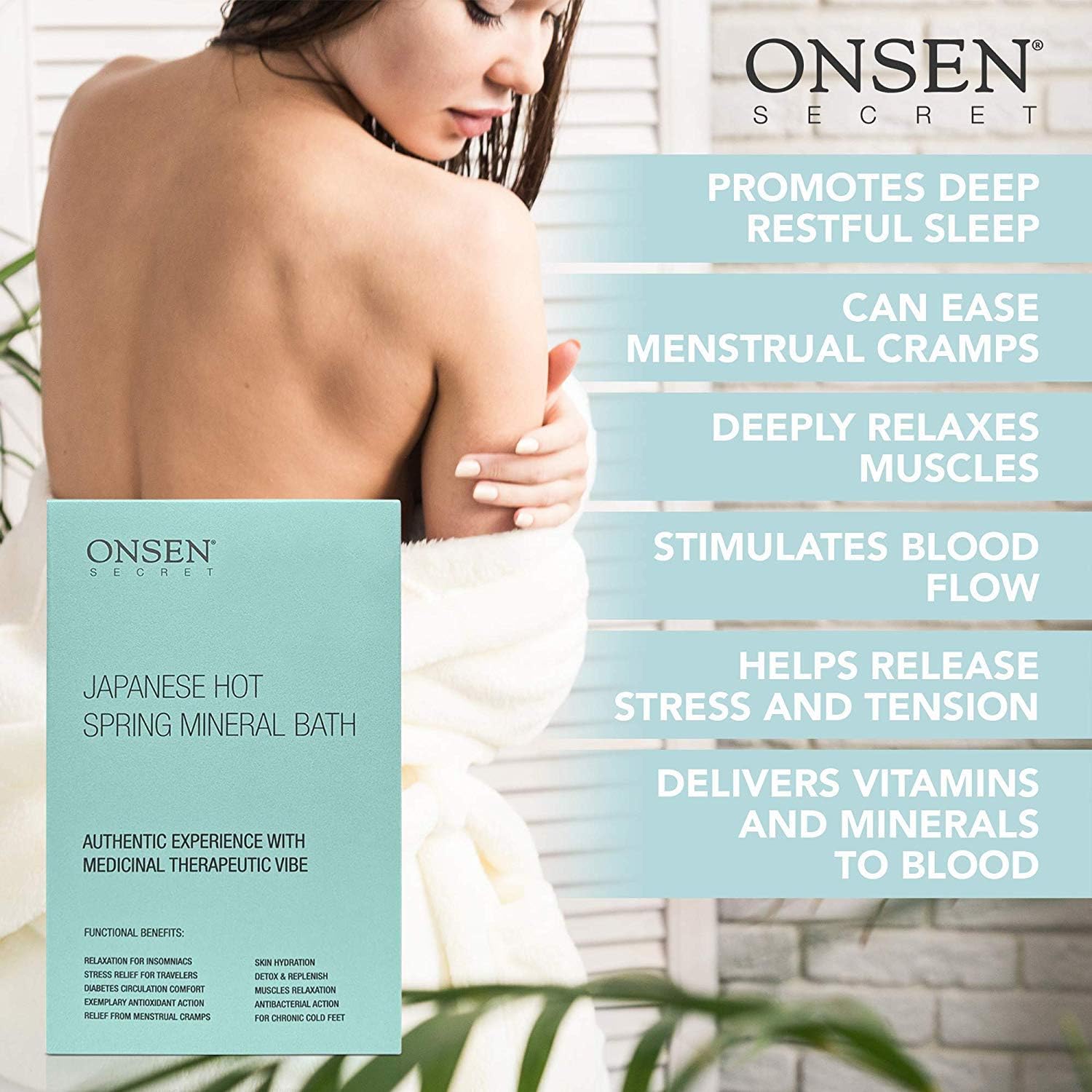 Onsen Secret Japanese Hot-Spring Bath Minerals A Perfect Way to Hydrate & Soothe Your Body Soak in Green Bamboo Extract - Image 5