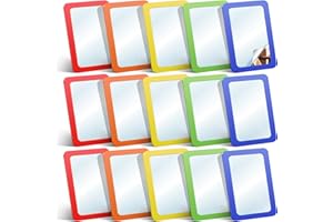 15 Pcs Small Mirrors for Kids 6 x 4 Inch Unbreakable Shatterproof Mirror for Crafts Square Round Corners Double Sided Prescho