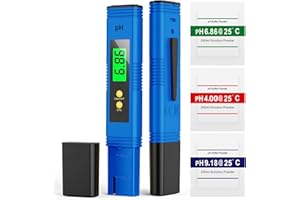 MEXYBE 2025 All-New pH Meter for Water - High Accuracy Digital pH Tester (0.01 Precision) with UL Certification and 3 pH Calibration Powders - Ideal for Home Water, Hydroponics, Aquariums, Pools, and More