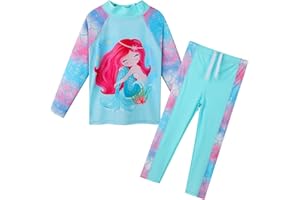 BAOHULU Girls Two Piece Swimsuit Long Sleeve Floral Bathing Suit UPF 50+ Summer Beach Swimwear