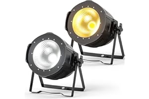 SEBRUANC 100W Spotlight COB Stage Lights, Party Lights Warm & Cool White, Professional DMX Spotlights Par Lights for Church, Concert, Wedding, Theater, Wedding, Stage 2Packs