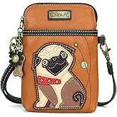 CHALA Dog Collection Cell Phone Crossbody Purse-Women PU Leather/Canvas Multicolor Handbag with Adjustable Strap