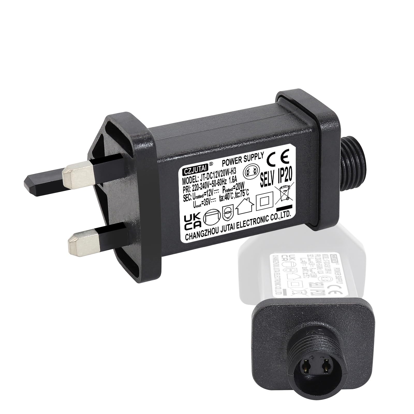CubePlug 12V 20W Transformer for CZJUTAI JT-DC12V20W /18W /9W /6W /4.5W /3.6W for Christmas Tree Lights [U3T8]