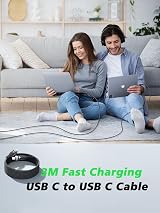Aioneus 100W USB C to C Cable 3M Fast Charging Type C Lead PD QC for iPhone 15 view 2