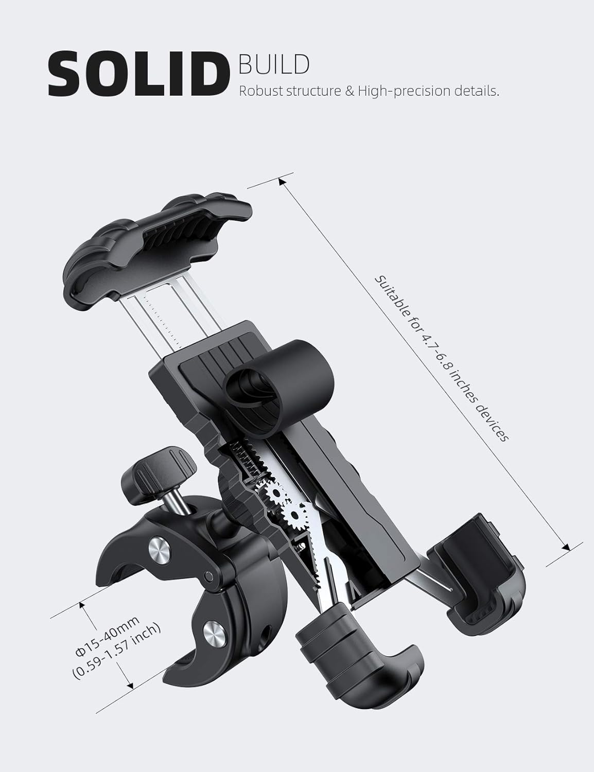 Lamicall Bike Phone Holder Mount - Motorcycle Handlebar Phone Clamp, Scooter Phone Clip for iPhone 12 Pro Max, Galaxy S9 and 4.7"- 6.8" Cellphone: Automotive