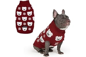 Spark Paws Christmas Dog Sweater – Ultra Soft Holiday Knit Sweater for Small, Medium & Large Dogs, Cute Pet Sweater for French Bulldogs & Big Dogs, Easy Potty V Cut Design Jacket - (Polar Bear, L)