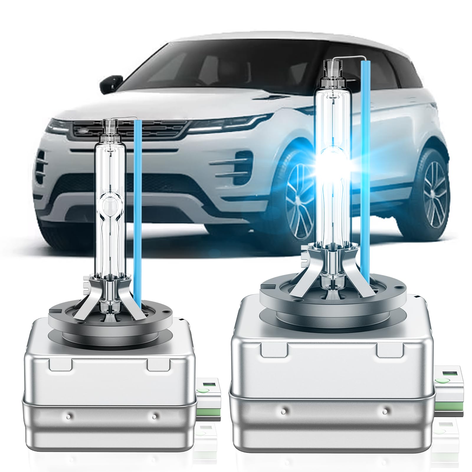 Photo 1 of SENROBO Fit for Land Rover 2010-2019 Range Rover Evoque Sport 2015-2019 Discovery Sport 2010-2015 LR4 D3S HID Xenon Headlight Bulbs, High Low Beam Light Bulb, 8000K White Blue, Pack of 2