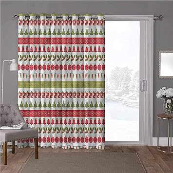 YUAZHOQI Cortina opaca para puerta corredera de patio, Navidad