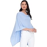 Caroline Grace Cashmere Blend Poncho by Alashan Lightweight & Super Soft - 95% Cotton 5% Cashmere - Great Gift Item