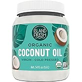 Island Fresh Organic Coconut Oil (54 oz) - Organic Virgin Coconut Oil Great for Baking, Versatile Cooking Oil, DIY Hair Oil &