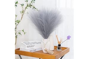 Dried Pampas Grass Decor,6 Pack Faux Pampas Grass,18"/45cm Natural Faux Pampas Grass,Fluffy Stem Bouquet for Flower Arrangeme