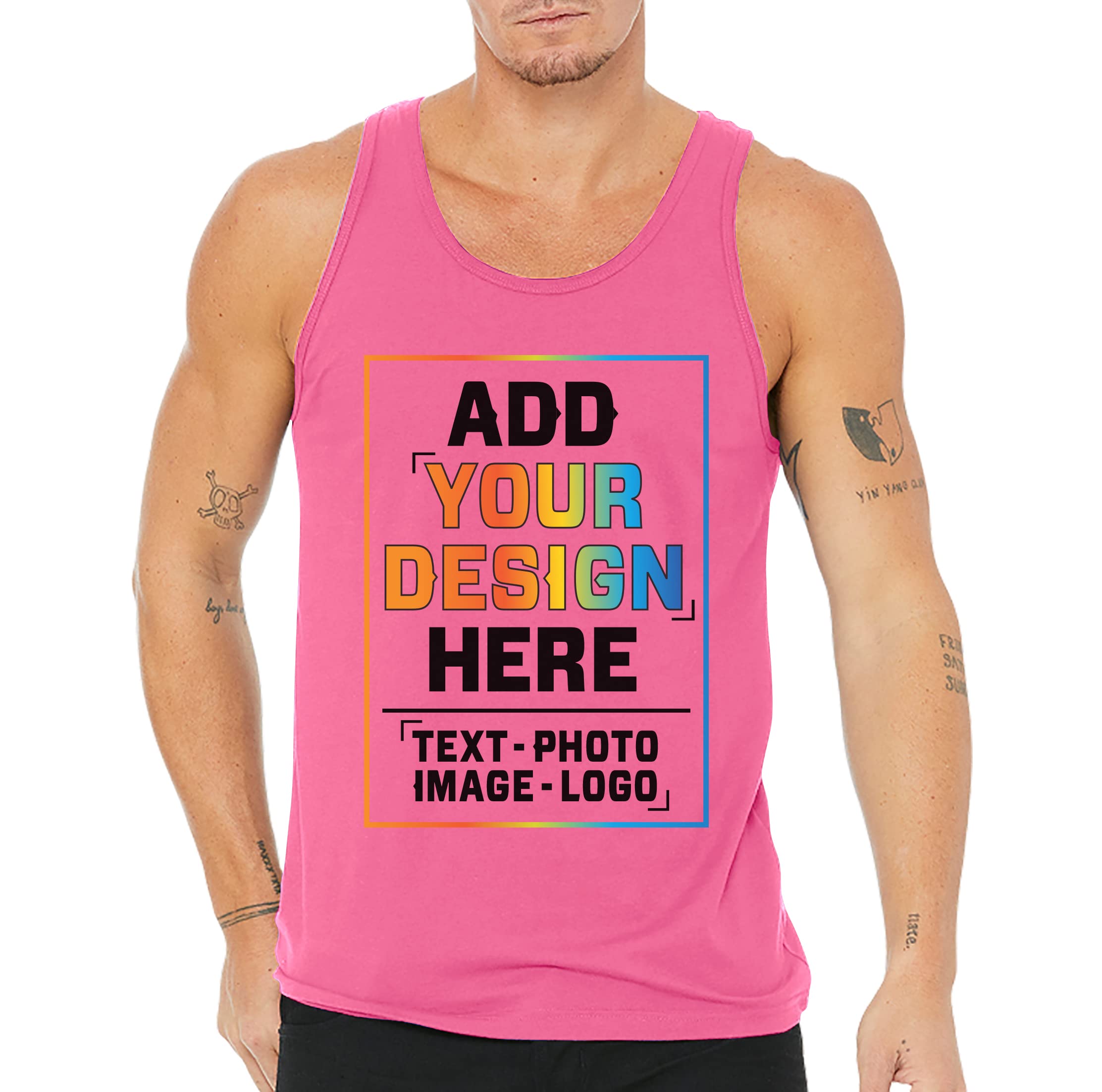 Men Custom Tank Top Add Your Text Personalized Men