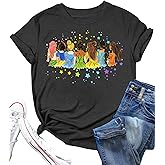 LAZYCHILD Magical Shirts for Women: Magic Kingdom T-Shirt Princess Bow Shirt Family Vacation Holiday Short Sleeve Tops