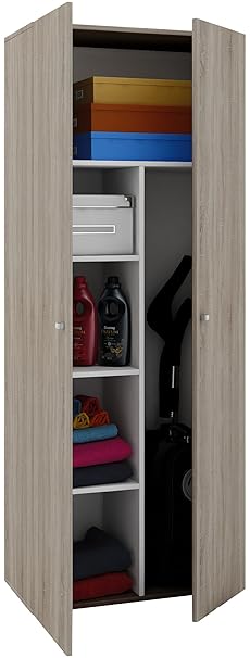 VCM Staubsauger Besenschrank Mehrzweckschrank Putzschrank Vandol | Auswahlmöglichkeiten: +Schublade / +Aufsatz Höhe 178 cm: S