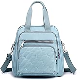 PORRASSO Backpack Fashion Shoulder Bag Women Handbag Rucksack Daypack Nylon Crossbody Bag for Work Travel Daily Use Blue