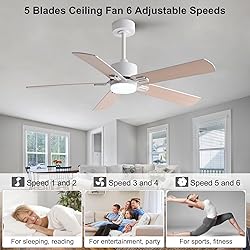 KENSID 48 Inch Ceiling Fans with Lights and