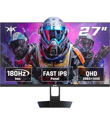 Amazon.com: KTC 27” Gaming Monitor 180Hz QHD(2560× 1440p), 1MS