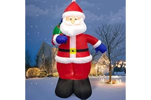 DANXILU 8 FT Tall Christmas Inflatables Santa Outdoor Decorations, Inflatable Santa Claus with Gift Bag Built-in LED Lights Blow Up Yard Decoration for Xmas Décor Holiday Party Indoor Lawn Patio