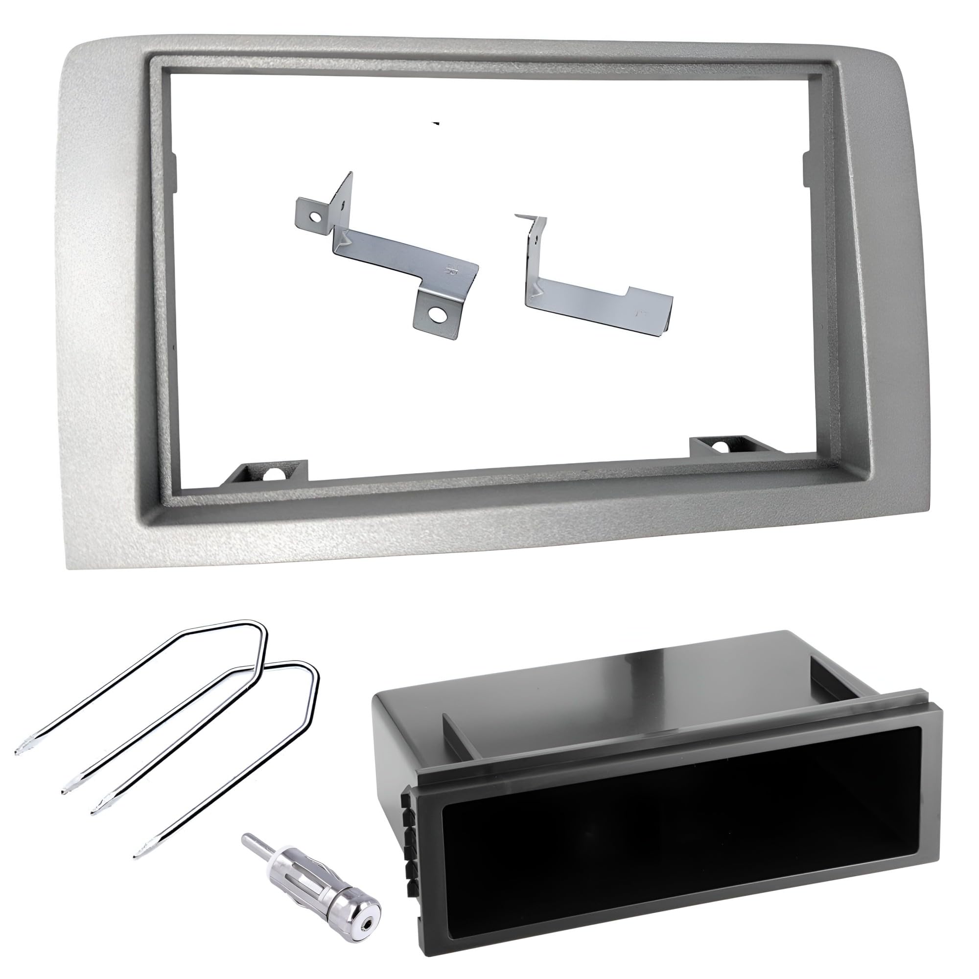 Sound-way Kit for Car Radio Installation with Stereo Faceplate 1 DIN iat Idea/Lancia Musa Dark Grey Anthracite