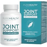 PUREHEALTH RESEARCH Joint Support - Joint &amp; Cartilage Health Supplement | Mobility, Flexibility - NEM Natural Eggshell Membrane, Boswellia Extract, Collagen, Calcium, Ginger, Turmeric - 60 Capsules