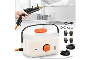 2500W Handheld Steam Cleaner,HCCTWOOW 1500ml High Pressure Steamer for Cleaning,Multi-Purpose Portable Steam Cleaning for Home Use,Steamer for Car Detailing Upholstery Kitchen Bathroom Home,White