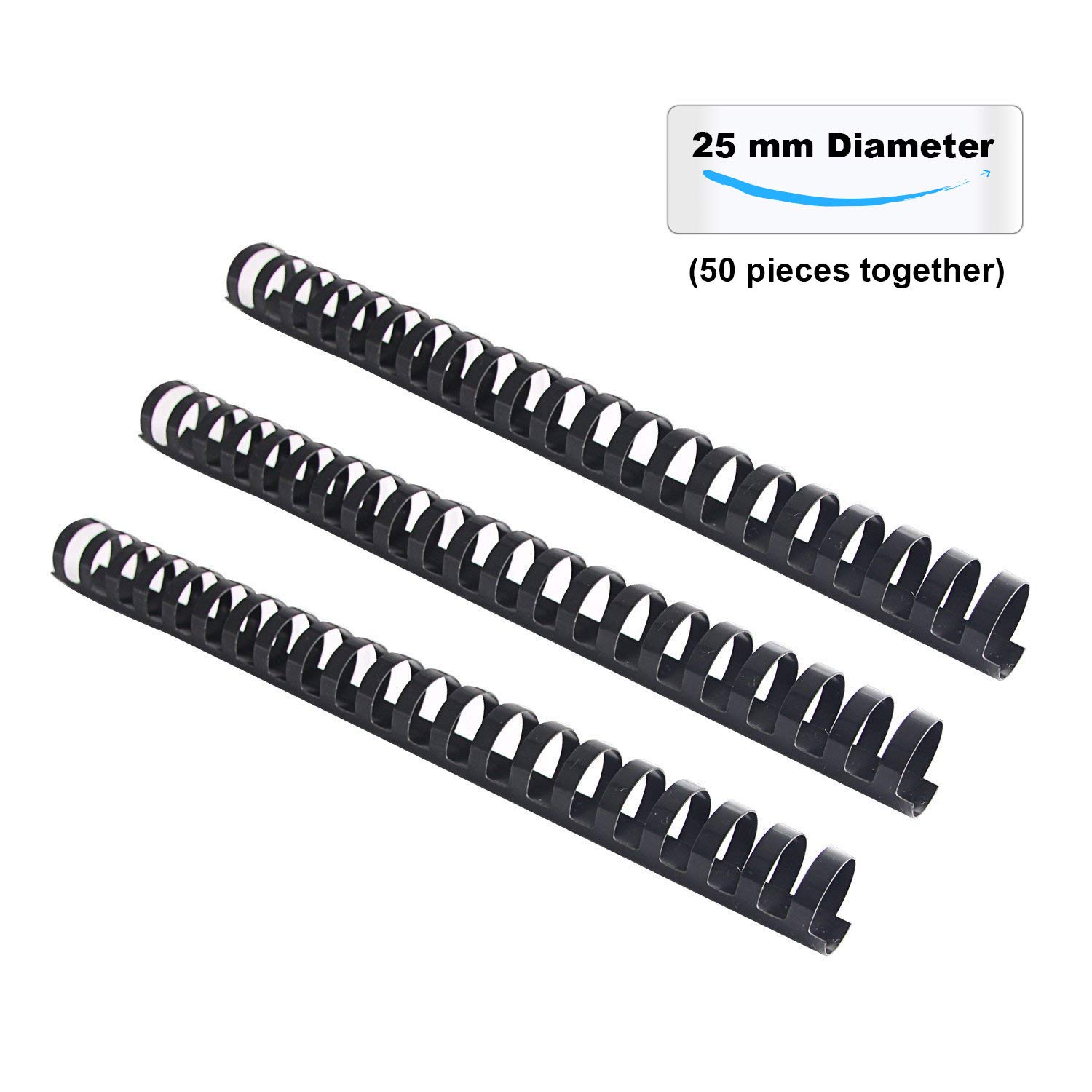 TIANSE Plastic Comb Binding Spines, 1" Diameter, 230 Sheet Capacity