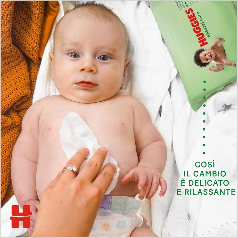 Natural Care, Salviette neonato, Dermatologicamente testate, con Aloe Vera, 70% fibre assorbenti naturali, 560 Salviette