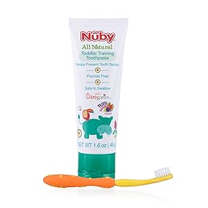 Dr. Talbot's All Natural Toddler Toothpaste with Citroganix with Toothbrush (Orange/Yellow)