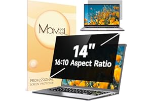 Mamol Laptop Privacy Screen 14 Inch for HP/Dell/Acer/Samsung/Asus/Lenovo/Toshiba, Removable 16:10 Aspect Privacy Filter Screen Protector, Anti Glare Blue Light Laptop Screen Privacy Shield 14 in