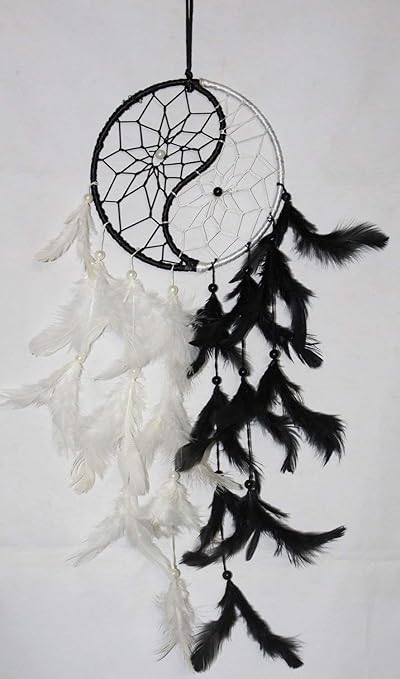 Odishabazaar Yin Yang Dream Catcher Wall Hanging - Attract Positive Dreams