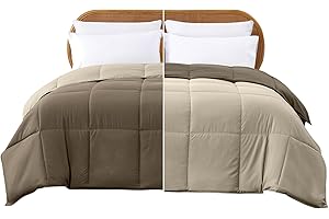 Modern Threads Down Alternative Reversible Comforter Taupe/Champagne Queen
