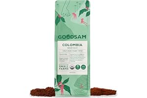 GoodSAM - Organic Colombian Ground Coffee, Medium Roast 2lb – Single Origin Arabica Beans, Smooth & Balanced Flavor - Supporting Small Family Farmers, Regenerative & Direct Trade
