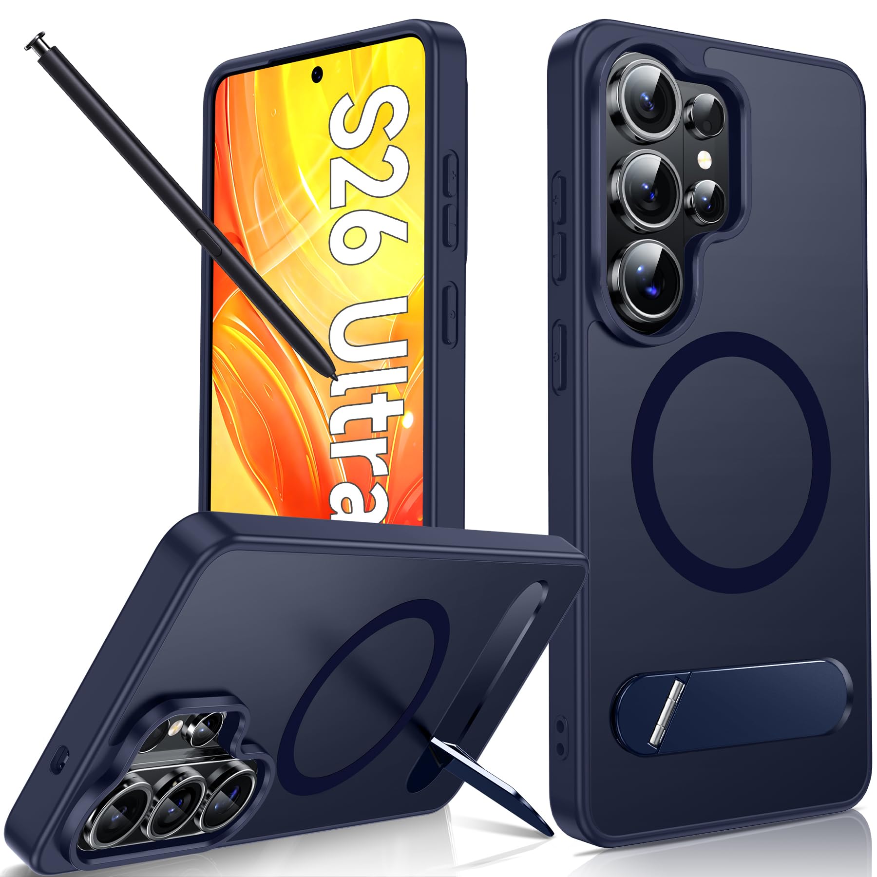 LeYi for S26-Ultra-Case with Stand: for Magsafe Funda para Samsung Galaxy s 26 s26ultra Phone Cover Rugged Slim Fit Heavy Duty Magnetic Women Men Kickstand Military Grade Samsungs26 Ultra, Blue