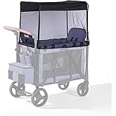 SeedFuture Mosquito Net Cover for W2 Stroller Wagon, Mosquito Net Compatible with WONDERFOLD W2, Black