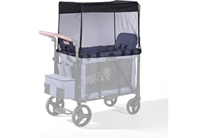 SeedFuture Mosquito Net Cover for W2 Stroller Wagon, Mosquito Net Compatible with WONDERFOLD W2, Black