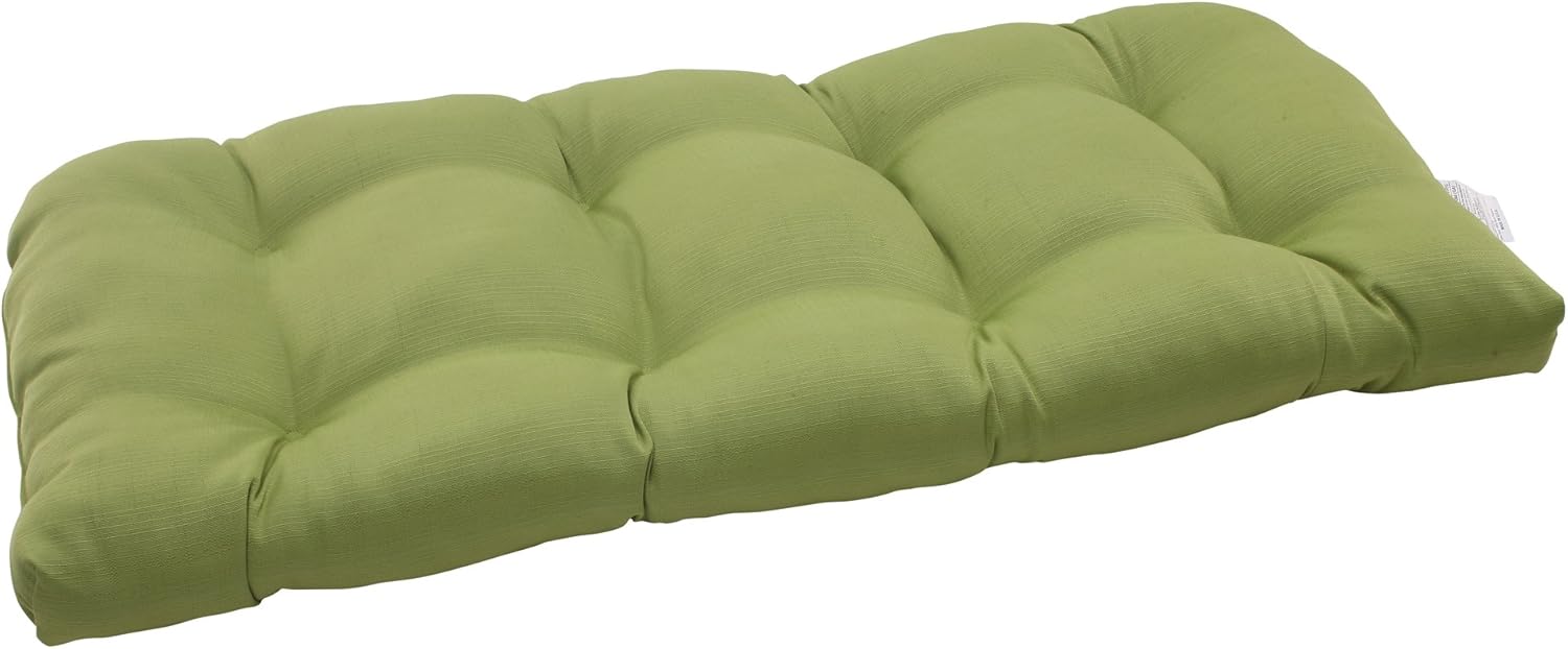 Pillow Perfect Outdoor/Indoor Forsyth Kiwi Tufted Loveseat Cushion, 44