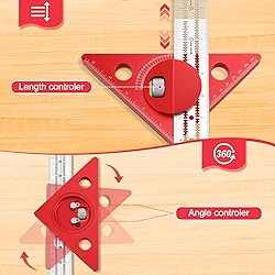 Edge Ruler Woodworking 17.3in, Violetfox 180 Degree