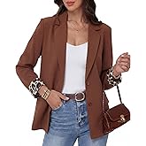 Simlakey Business Casual Blazer Womens Long Sleeve Lapel Button Down Work Blazer with Shoulder Pads 2026 Spring Suit Jacket