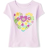 The Children's Place Girls' Basic Short Sleeve Layering Tee