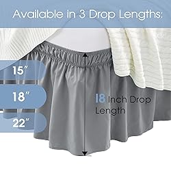 FreshCulture Queen Bed Skirt, Elastic Wrap Around