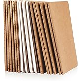 Oucaru 16PCS Mini Notebooks Bulk, 3.5" x 5.5", Brown, 60 Pages Blank Paper Small Pocket Notebook Set, Mini Journal Memo Notepads for Students, Traveler, School Office Supplies