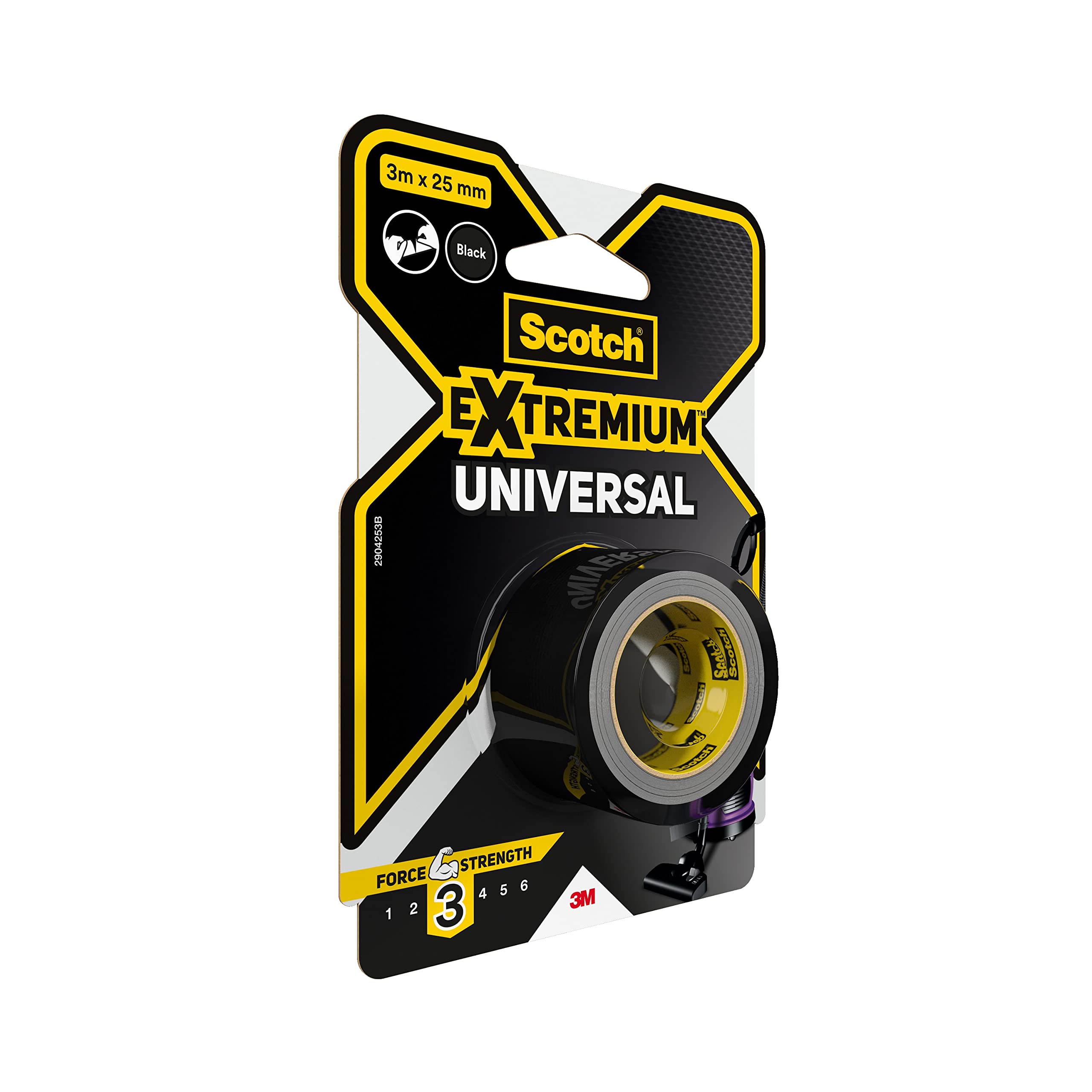 Scotch Extremium Black Universal Duct Tape, 3 m x 25 mm
