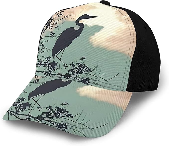 RHRFOL Unisex Baseball Cap Blue Heron Nursery Birds Watching Adjustable