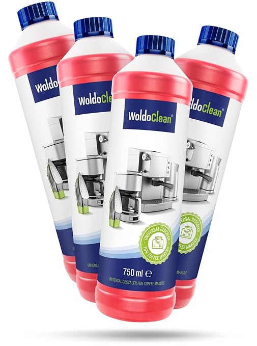 Flüssig-Entkalker für Kaffeevollautomat Kaffeemaschine Vollautomat Kaffeepadmaschinen - mit Farbindikator 4x 750ml